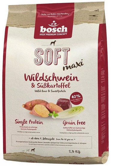 Karma sucha dla psa Bosch Petfood Soft Maxi, bawół wodny i bataty, 2,5 kg