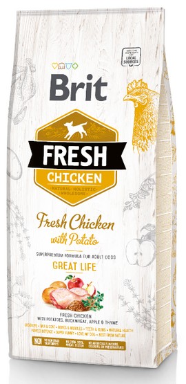 Brit Fresh Chicken with Potato Adult Great Life 12 kg