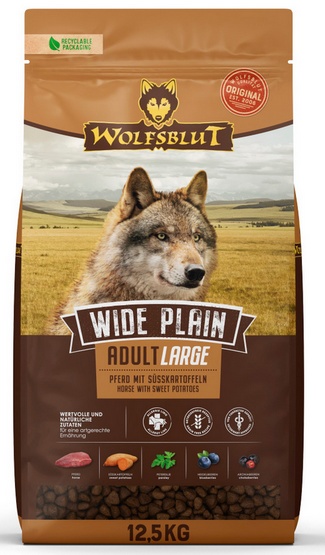 WOLFSBLUT Wide Plain Large Breed Adult sucha karma dla psów alergików dużych ras z koniną i słodkimi ziemniakami 12,5 kg -