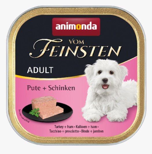 Animonda Vom Feinsten Adult Indyk z Szynką Karma Dla Psa 150 g