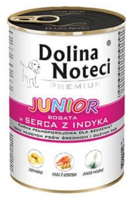 Dolina Noteci Premium Junior Małe rasy serca indyka i wątróbka gęsi 400 g