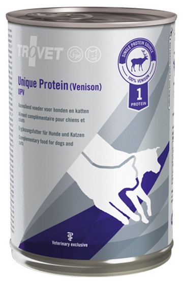 Trovet Unique Protein UPV Dziczyzna dla psa i kota puszka 400g DLA ZAMÓWIEŃ + 99zł GRATIS!