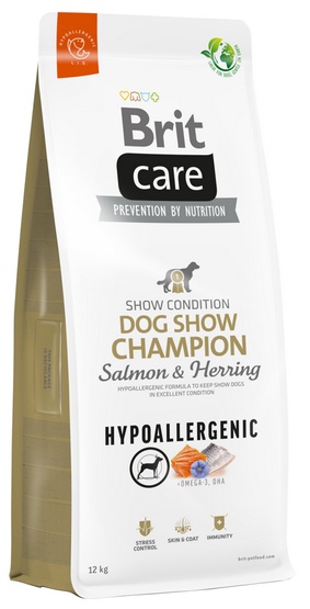 Brit Care Hypoallergenic Dog Show Champion, łosoś i śledź 12 kg