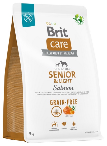 Brit Care Dog Grain-Free Senior& light 3 kg Salmon