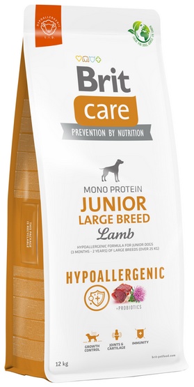 Brit Care Dog Hypoallergenic Junior Large Breed, jagnięcina i ryż - 12 kg