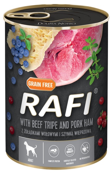 Rafi Dolina Noteci NEW z żołądkami wołowymi i szynką 400g