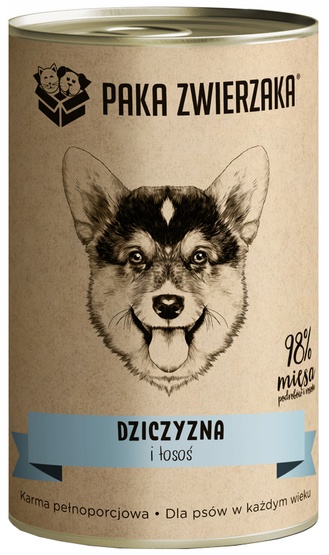 Paka zwierzaka Paka Zwierzaka Dziczyzna i łosoś karma mokra dla psa w każdym wieku 400g