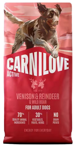 CARNILOVE Active Dog Venision and Reindeer Adult 1,5 kg dziczyzna, renifer i dzik, dla dorosłych psów