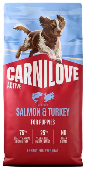CARNILOVE Active Dog Salmon & Turkey Puppies 1,5 kg łosoś i indyk, dla dorastających szczeniąt