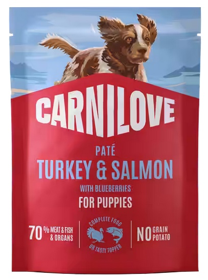 CARNILOVE Dog Pouch Turkey and Salmon Puppies 300g karma mokra indyk i łosoś dla szczeniąt