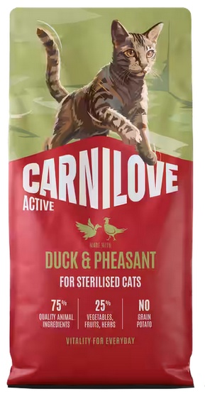 CARNILOVE Active Cat Duck and Pheasant Sterilised 2 kg kaczka i bażant, dla kotów sterylizowanych