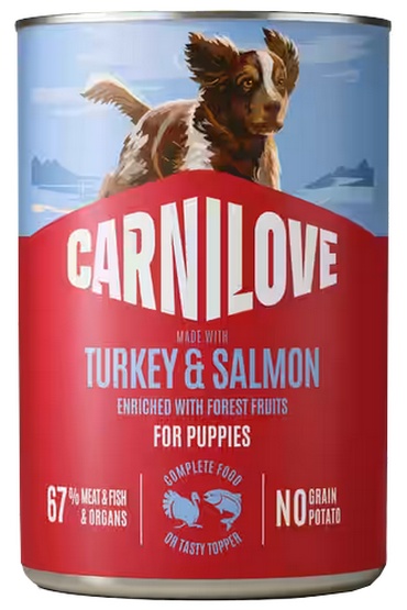 CARNILOVE Dog Can Turkey and Salmon Puppies 400g pasztet z indykiem i łososiem dla szczeniąt