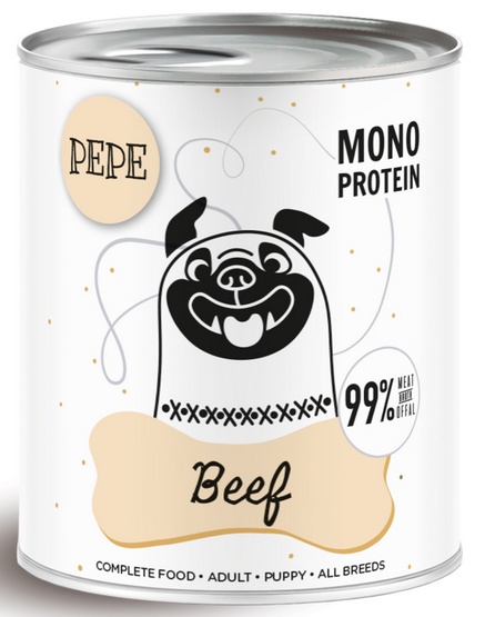 PAKA ZWIERZAKA Pepe Beef - mokra karma dla psa - 800g