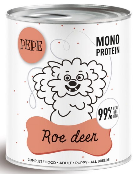 PAKA ZWIERZAKA Pepe Roe deer - mokra karma dla psa - 800g