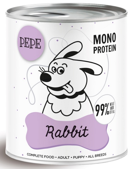 PAKA ZWIERZAKA Pepe Rabbit - mokra karma dla psa - 800g