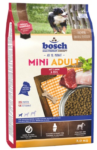 Bosch Petfood karma dla psa Mini Adult Lamm & Reis, 3 kg