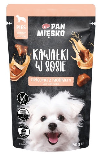 Karma dla psa PAN MIĘSKO Cielęcina z królikiem 150 g