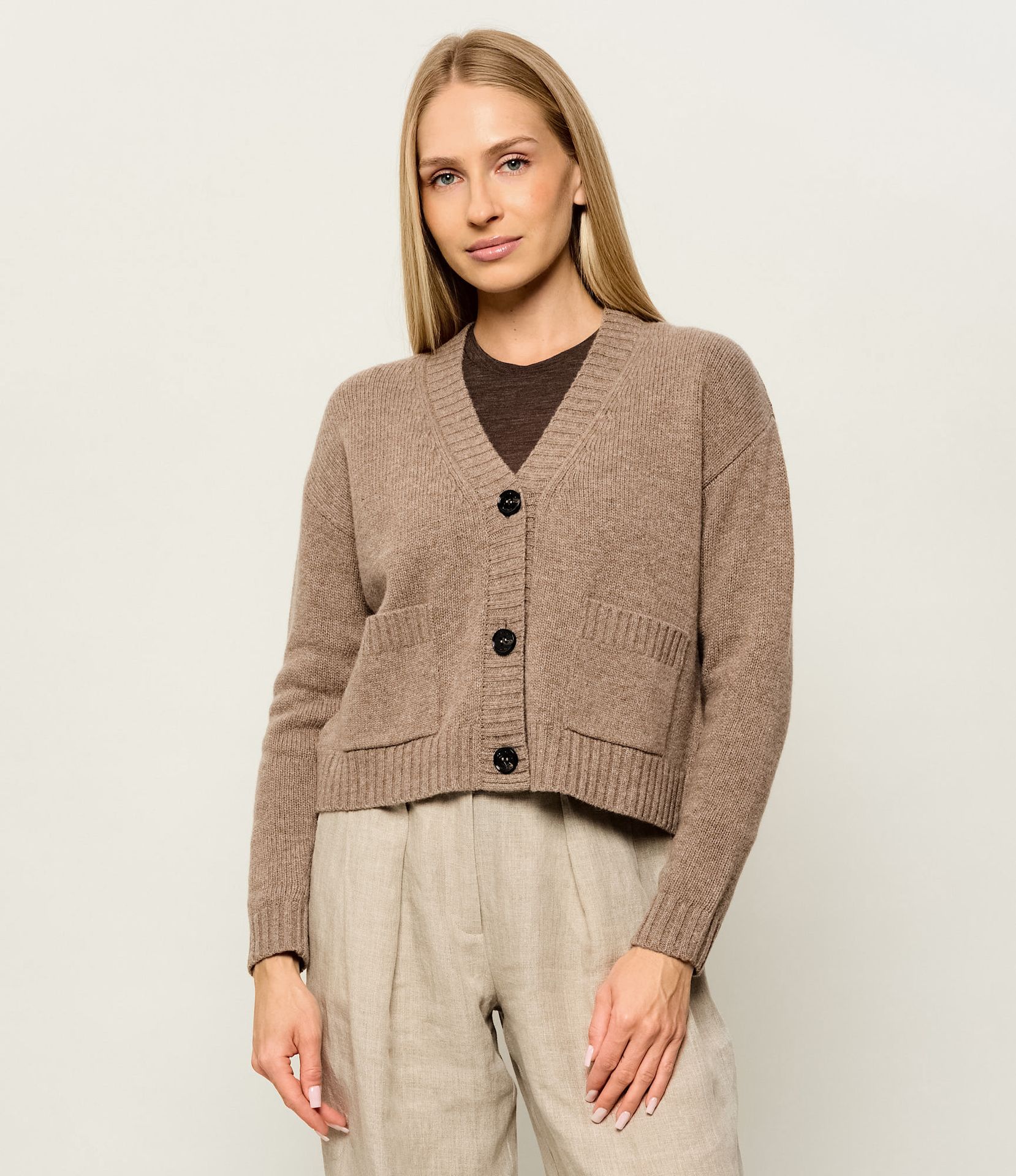 Weekend MaxMara Wełniany kardigan Wkdfilmato Cropped Fit