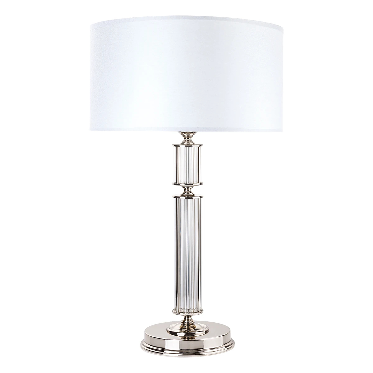 Gabinetowa lampa stołowa Artu ART-LG-1 (N) z abażurem biała nikiel