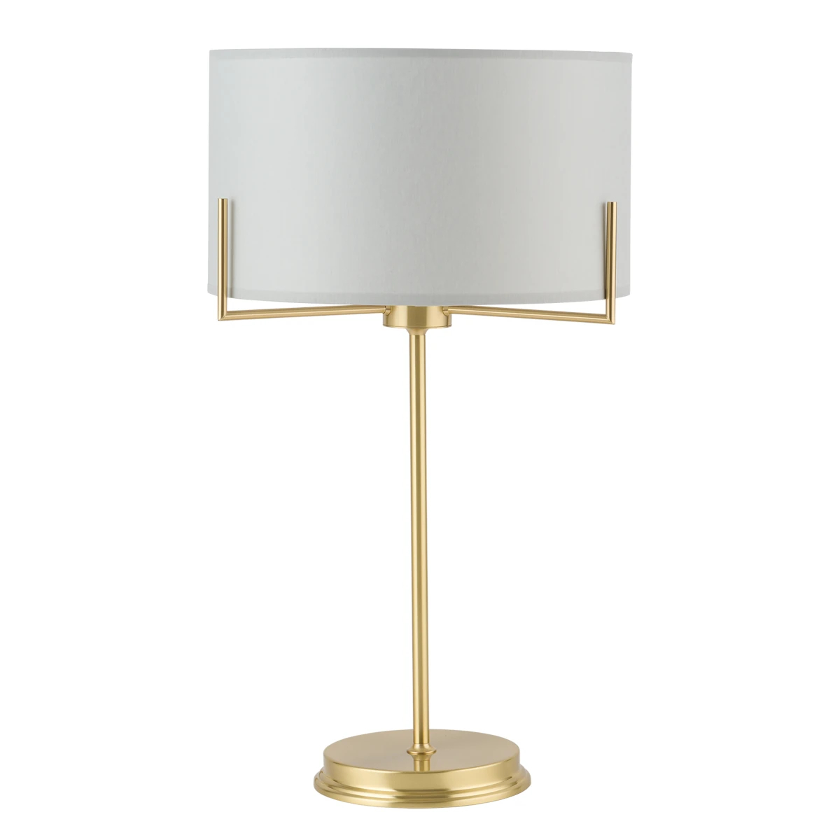 Lampa stołowa gabinetowa Nemi NEM-LG-1 (ZM) abażurowa biała mosiądz