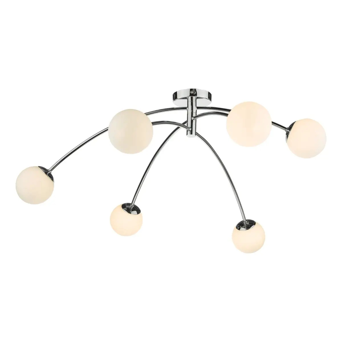 Molekułowa lampa sufitowa PUGLIA chromowana szklana G9 6-punktowa do jadalni PUG6450