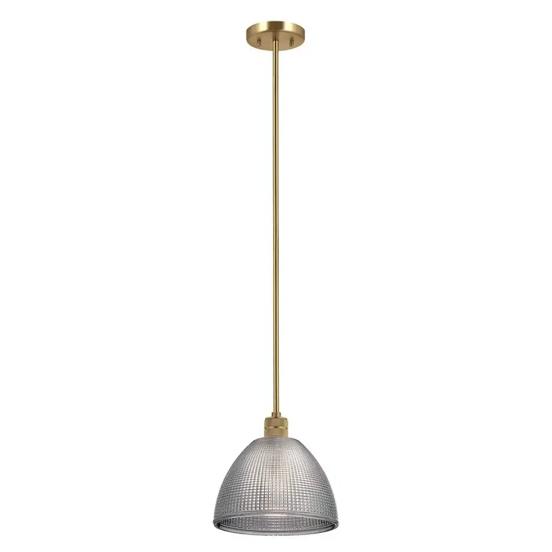Szklana wisząca lampa Hampstead przydymiona mosiądz pryzmatyczna 1xE27 ELS-HAMPSTEAD-P-PNBR
