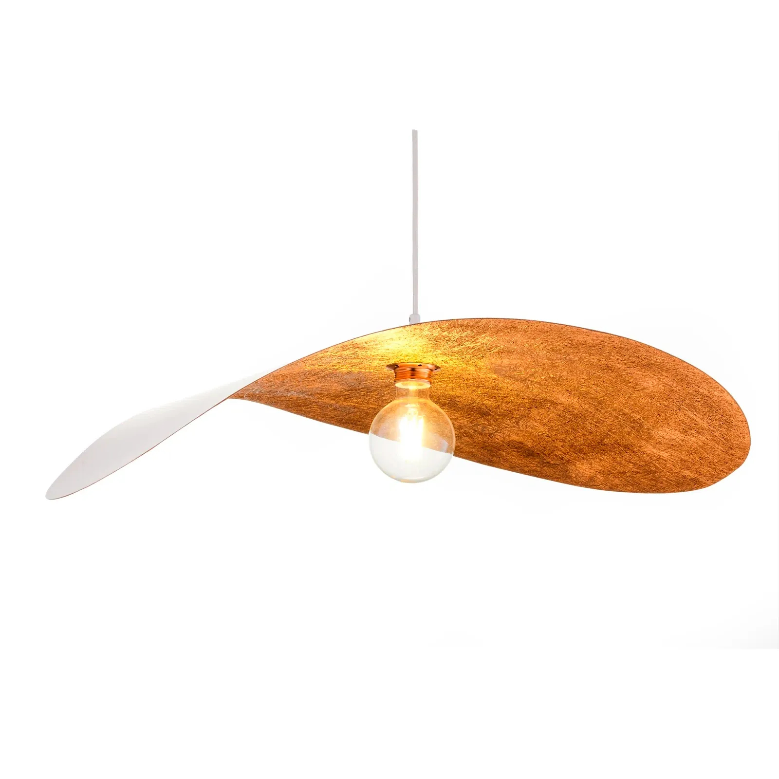 Lampa wisząca kompozyt LEAF miedziana biała 1xE27 do jadalni 41922