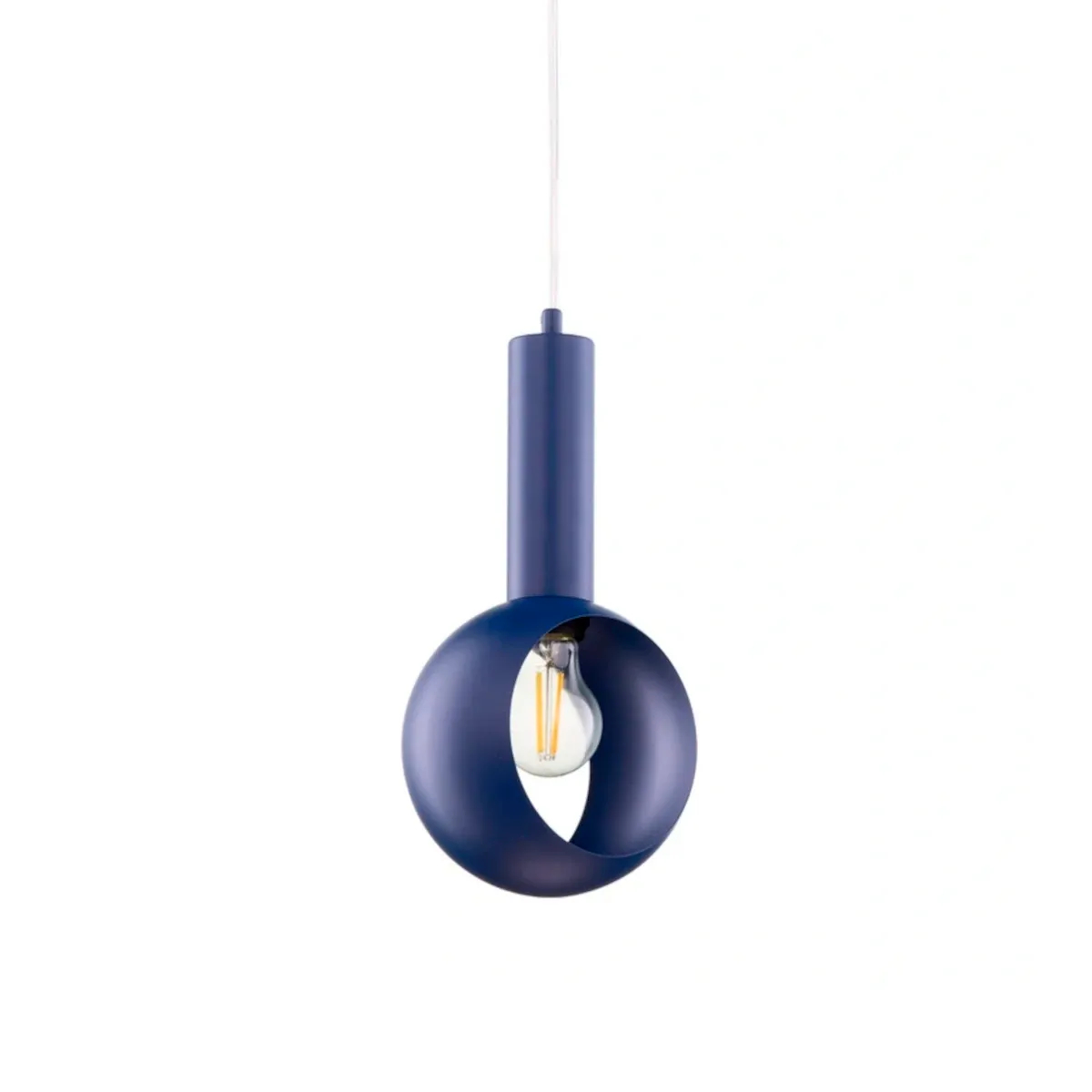 Zwisowa lampa granatowa VITRUM 1xE27 oczko do jadalni nad wyspę 41635