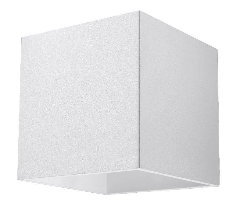 Kinkiet LAMPA ścienna SL.0059 metalowa OPRAWA przyścienna kostka cube biała OUTLET