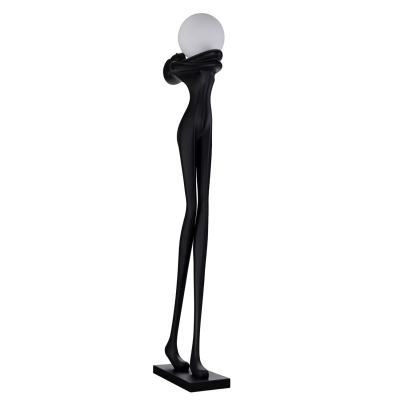 Stojąca lampa człowiek HESTIA czarna biała AZ6787 1xE27 kulista