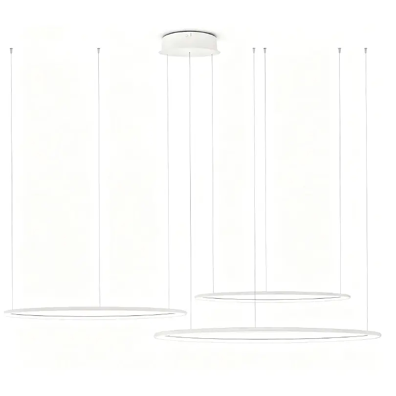 Potrójna wisząca lampa biała ringi LED 99W 3000K do sypialni nad stół pierścienie SLD/000011/3000/W/L