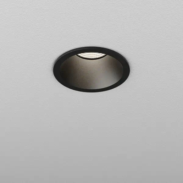 Podtynkowa lampa wpustowa HOLLOW czarna sufitowa LED 6W 3000K IP44 38058-M930-WB-00-12