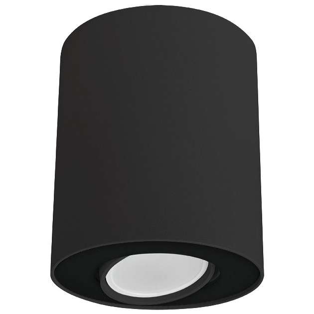 Lampa sufitowa metalowa oprawa tuba downlight czarna SET OUTLET