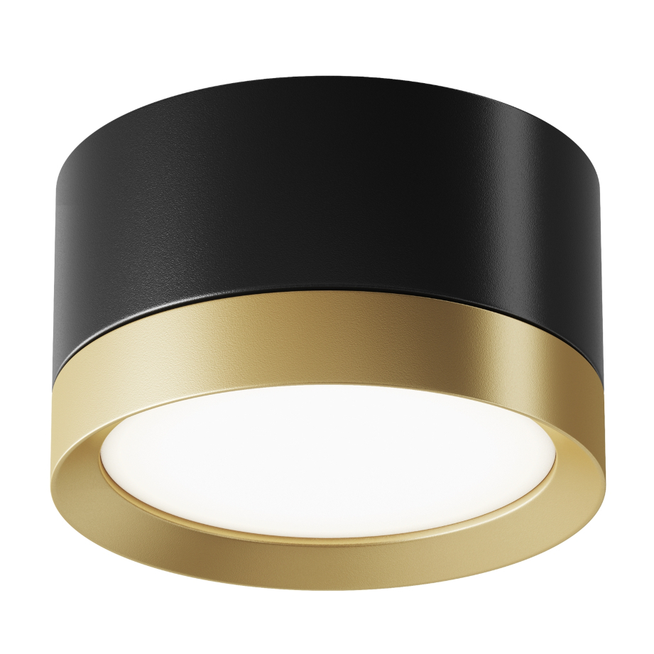 Okrągła oprawa sufitowa LED 12W czarna złota Hoop OUTLET