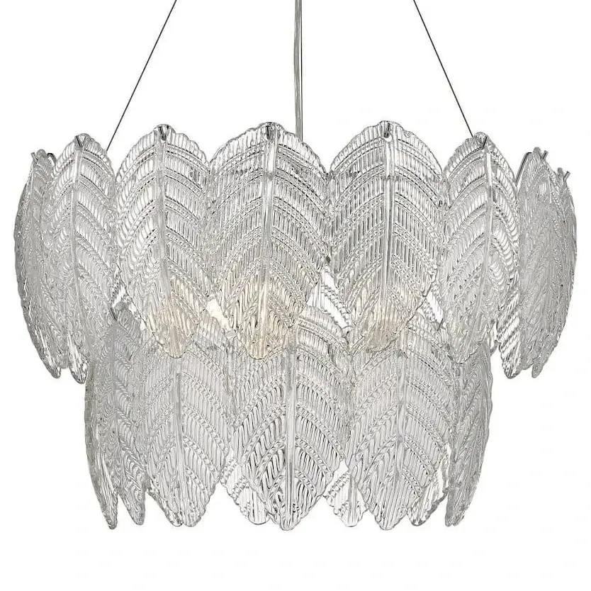 Lampa wisząca żyrandol szklana srebrna PHILLIPA OUTLET