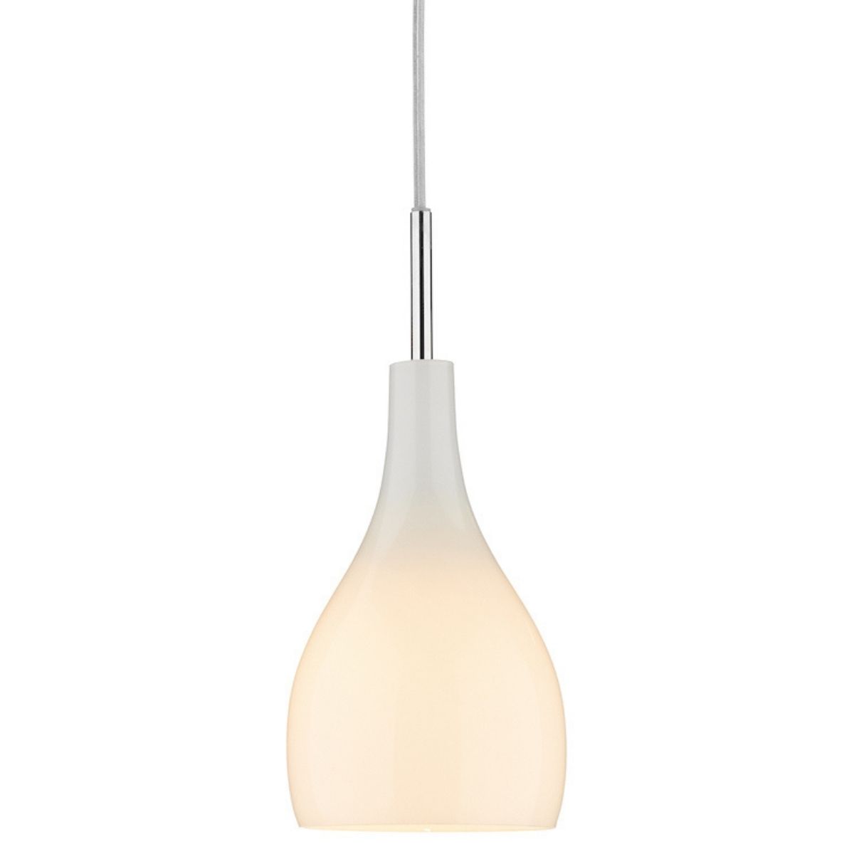 Wisząca lampa szkło nad stół biała chrom Soho OUTLET