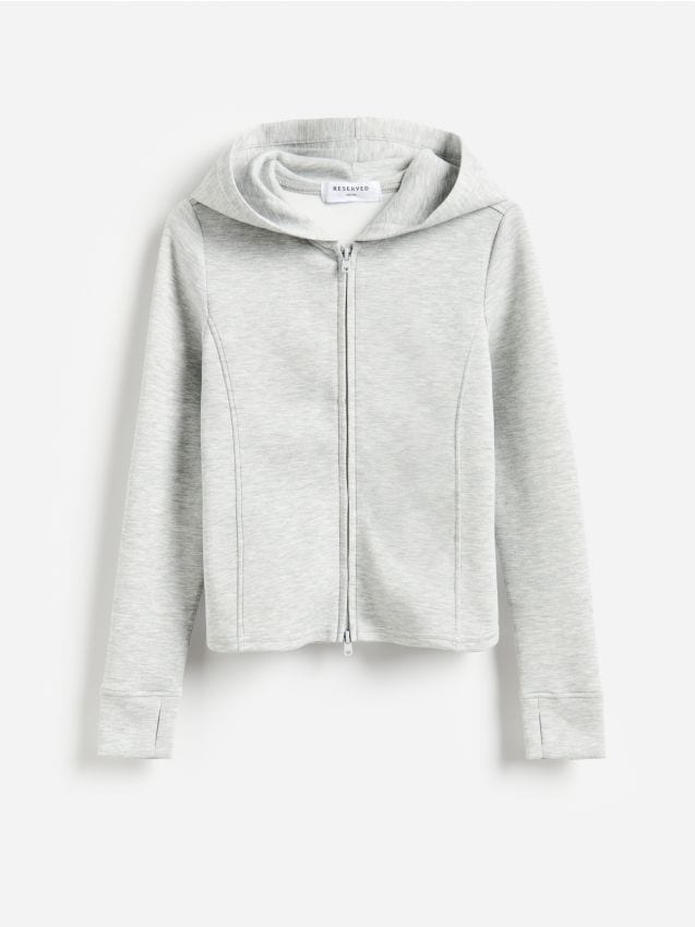 Reserved - Rozpinana bluza z modalem - jasnoszary