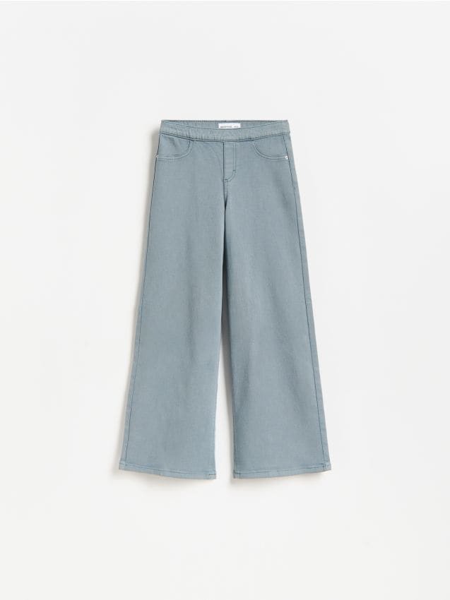 Reserved - Spodnie wide leg - zielony