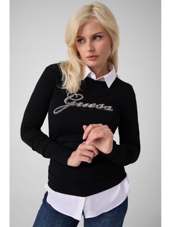 Guess Sweter 184022 Czarny Classic Fit