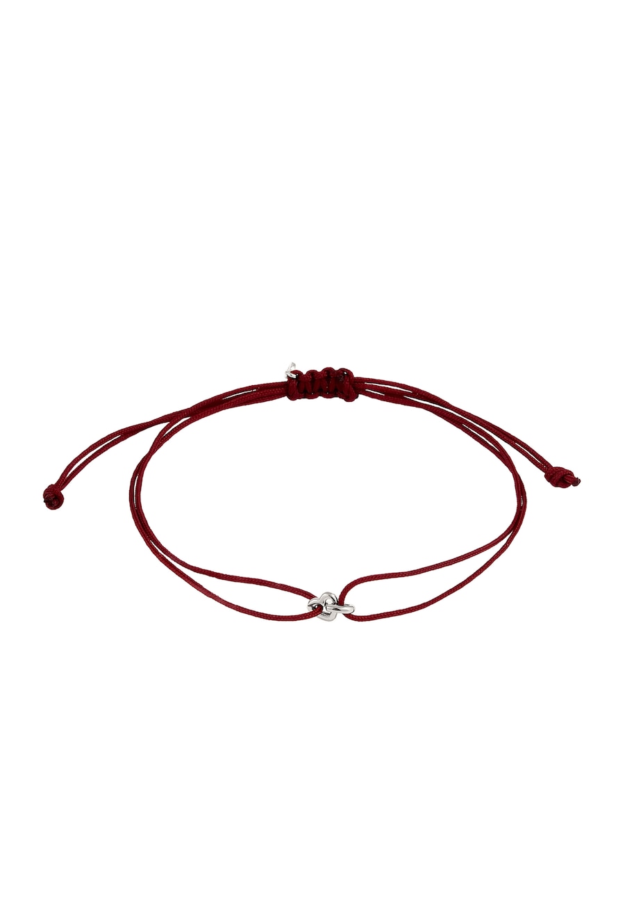 Elli Bransoletka Damska Serce Nylonowy Łańcuszek 925 Sterling Silver 16 cm Bransoletki 1 ct Damski