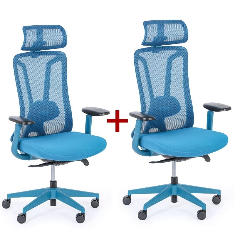 B2B Partner Krzesło biurowe MIDA 1+1 GRATIS, niebieski 2x CL-41AB (7470C  b