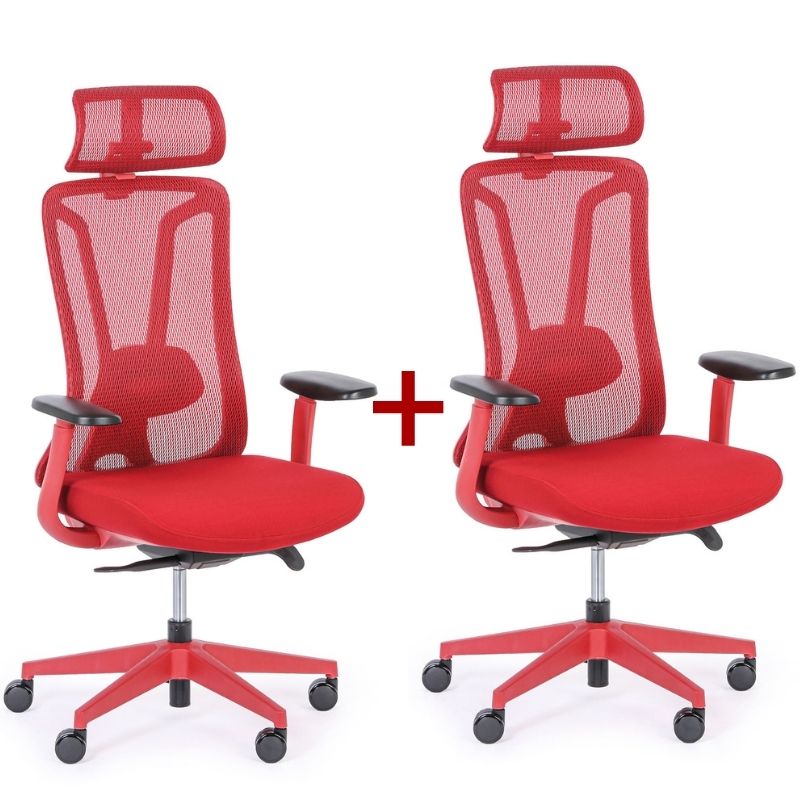 B2B Partner Krzesło biurowe MIDA 1+1 GRATIS, czerwony 2x CL-41AR (3201C re