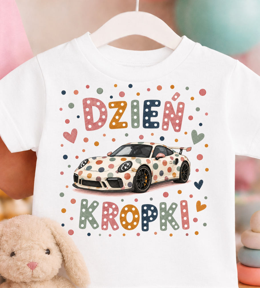 Koszulka w kropki dzień kropki dla chłopczyka