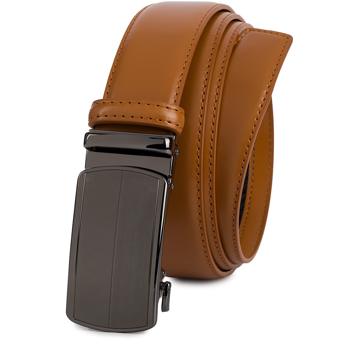 Pasek męski skórzany 3,5 cm klamra automatyczna Beltimore camelowy 03-577