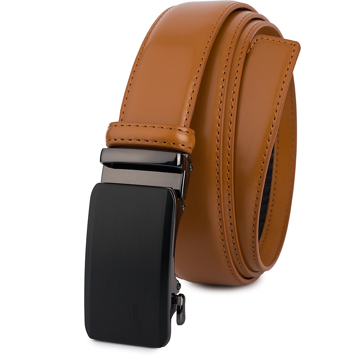 Pasek męski skórzany 3,5 cm klamra automatyczna Beltimore camelowy 03-593