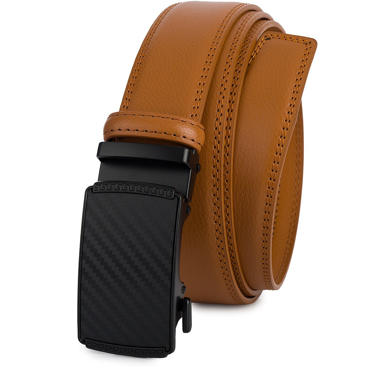 Pasek męski skórzany 3,5 cm klamra automatyczna Beltimore camel 50-554