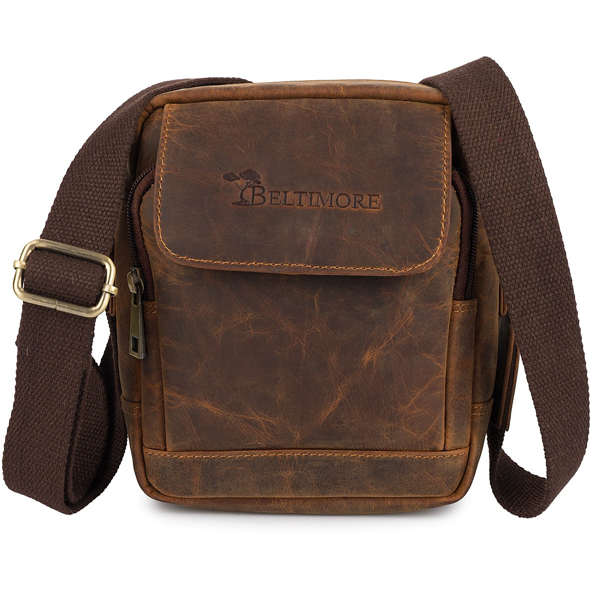 Torba Męska Skórzana Mała Vintage Beltimore Brązowa N39