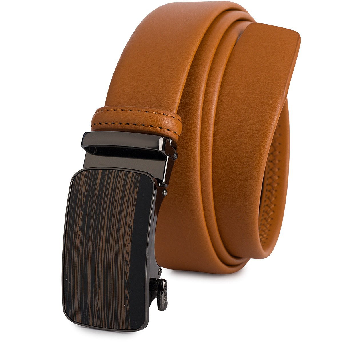 Pasek męski skórzany 3,5 cm klamra automatyczna Beltimore camel 02-563