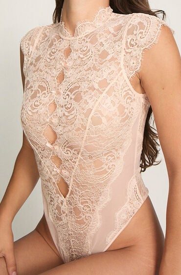 Hunkemöller Highneck Body Sylvia Beżowy