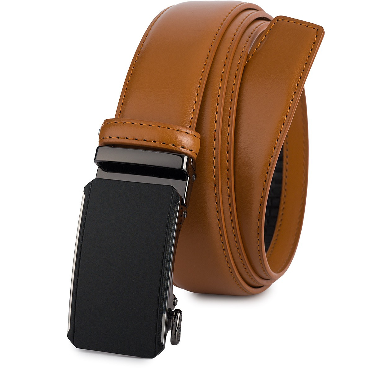Pasek męski skórzany 3,5 cm klamra automatyczna Beltimore camelowy 03-594